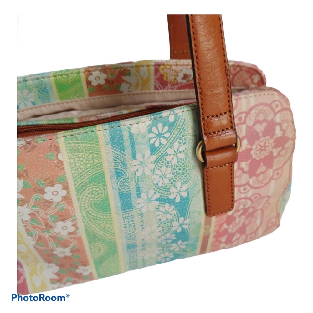 Fossil Floral/ Paisley Satchel Purse - Picture 2 of 7